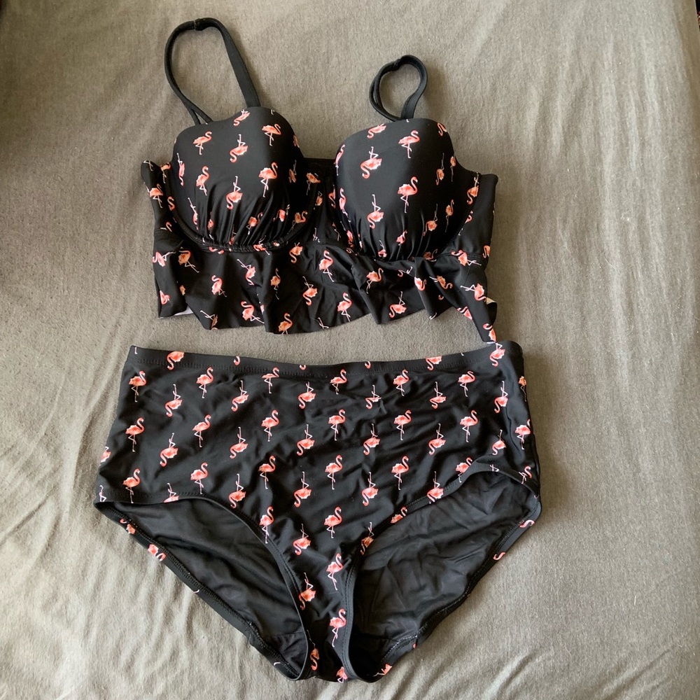 Plus flamingo swim suit